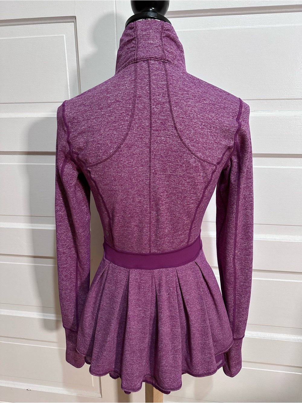 RARE Lululemon Riding Jacket Size 4 Heathered Dewberry Purple Peplum Ruffles